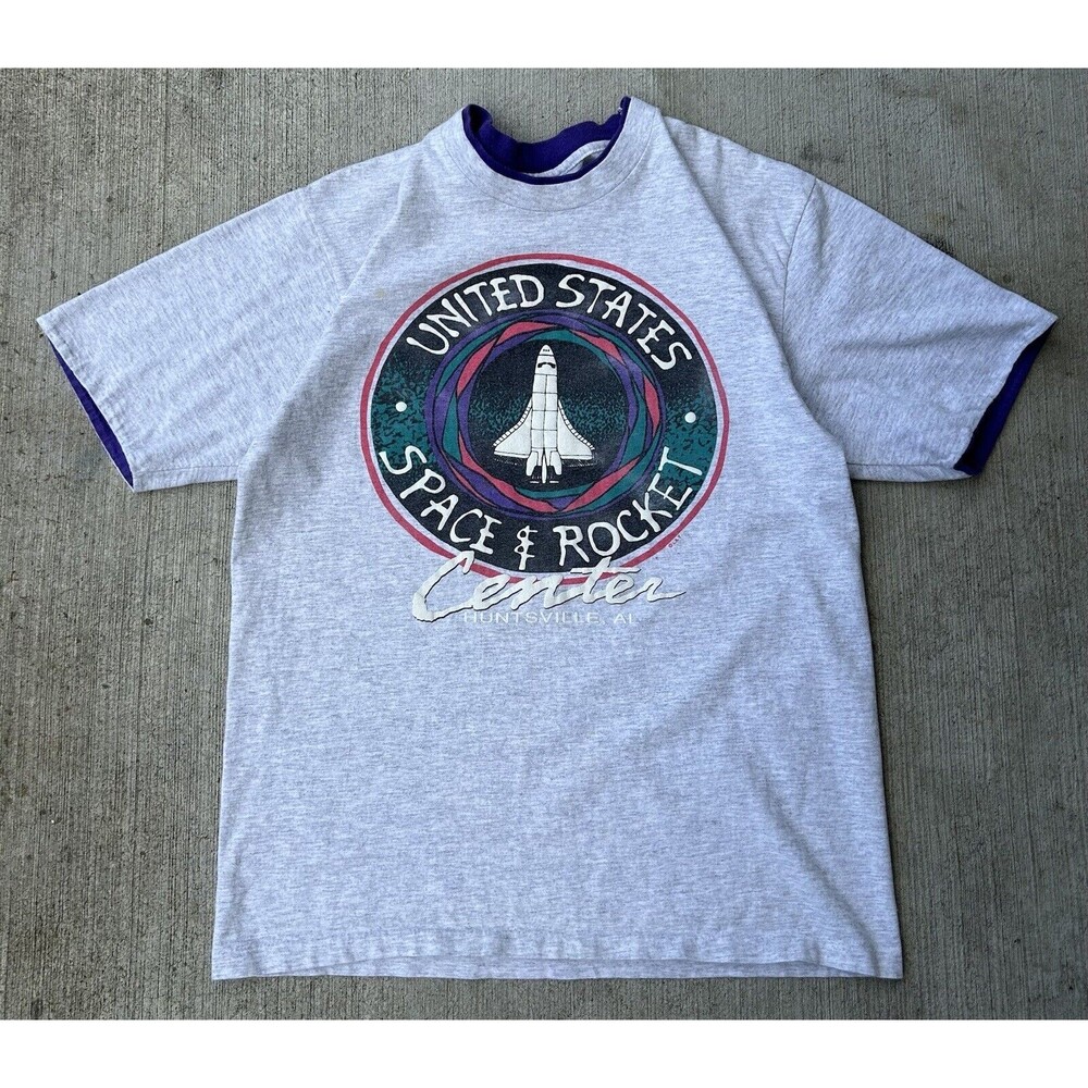 Vintage 90s United States Space & Rocket Center T-Shirt Size L Single Stitch USA